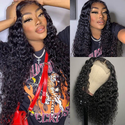 HD - Human Hair 5x5 Lace Closure Deep Curly Wig