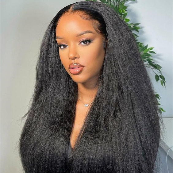 HD - Human Hair 13x4 Lace Front Kinky Straight Wig