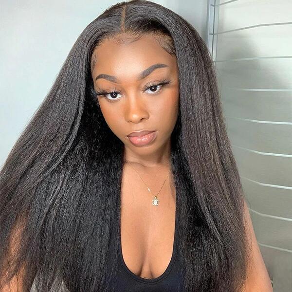 HD - Human Hair 13x6 Lace Front Kinky Straight Wig