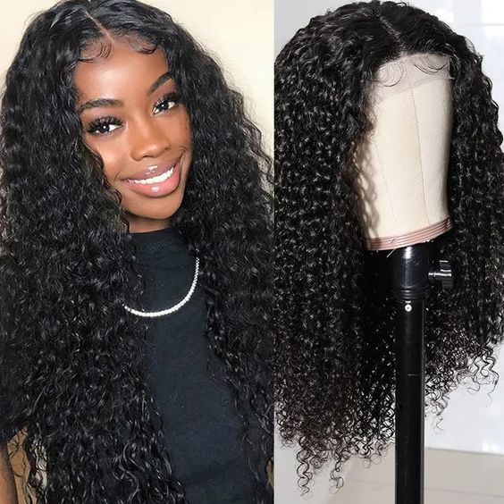 HD - Human Hair 5x5 Lace Closure Kinky Curly Wig