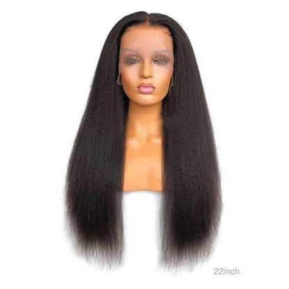 HD - Human Hair 4x4 Lace Closure Kinky Straight Wig