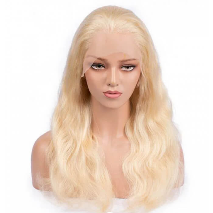 Human Hair 13x4 Lace Front #613 Blonde Body Wave Wig