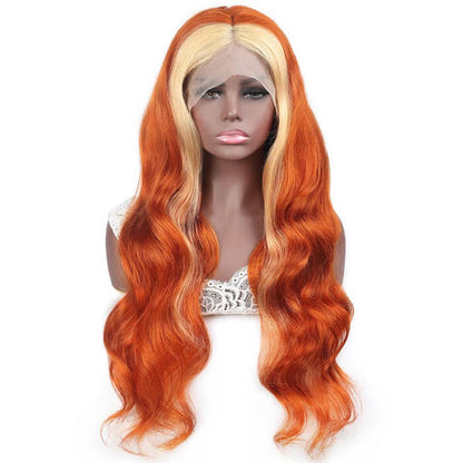 Human Hair 13x4 Lace Front Ginger #613 Blonde Wig - All textures are customizable