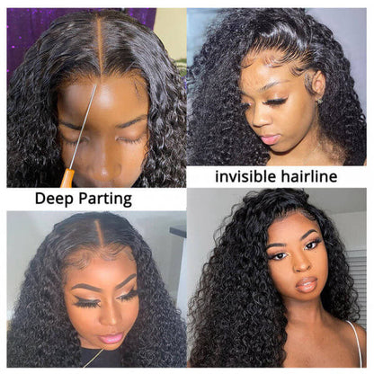 HD - Human Hair 5x5 Lace Closure Deep Curly Wig