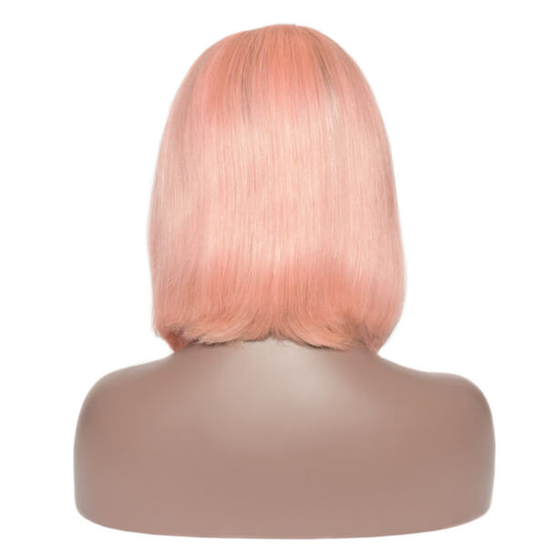 Human Hair 4x4 Lace Closure Ombre 1B/Pink Straight BOB Wig