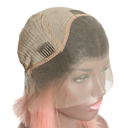 Human Hair 4x4 Lace Closure Ombre 1B/Pink Straight BOB Wig